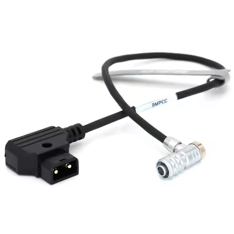 DTAP to 2Pin elbow plug for Blackmagic BMPCC 4K/6K Power Cable