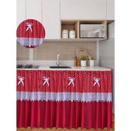 Gorden kolong dapurPolkadot renda tengah