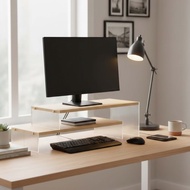 【螢幕增高架】- 雙層可調節款螢幕增高架 - 桌面收納 辦公美學