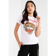 Ed Hardy Signature Tiger Regular Tee – Women’s 100% Cotton Single Jersey Casual T-Shirt