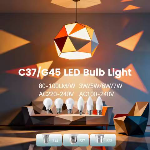 10PCS Led Candle Bulb C37 G45 3W 5W 6W 7W E14 E27 B22 220V-240V 120V highlight Suitable for kitchen,