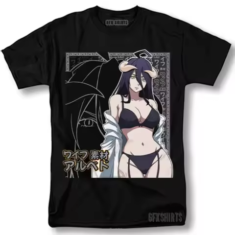 Overlord Albedo Shirt Hentai Waifu Anime Waifu Senpai Manga Graphic T-Shirt