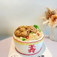 豬腳麵線 翻糖 生日蛋糕 6吋蛋糕 甜點 客製化 鑠甜點 特色蛋糕