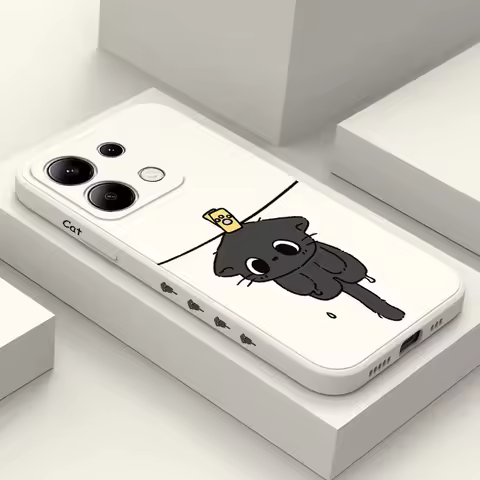 Sun Cat Phone Case For Xiaomi Redmi Note 13 12 12S 11 11S 10 10S 9 9S Pro Plus 4G 5G Liquid Silicone