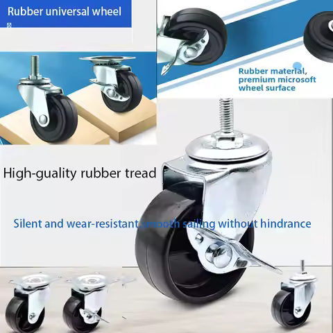 2Pcs 1.5-2 inch heavy-duty wheels PP wheels Furniture wheels Small car silent wheels Universal wheel