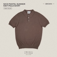TWENTYSECOND เสื้อโปโลแขนสั้น ผ้า Knit  รุ่น Nico Knit Polo - น้ำตาล / Brown