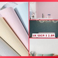 3D Textured Linen Roll Wallpaper Wallsticker Embossed Linen Embossed Premium Minimalist Beautiful