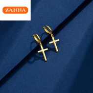 emas 916 original Cross Ear buckle European and American street men and women Cross amulet Earrings