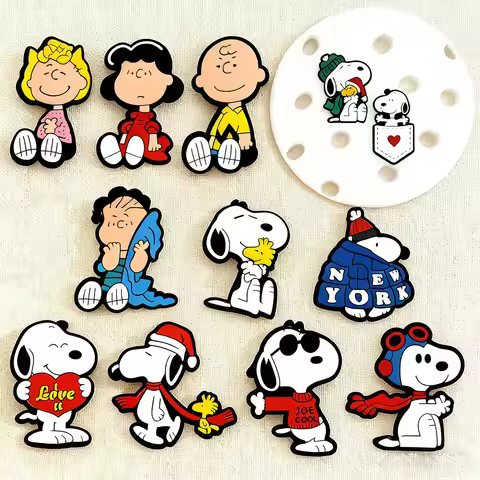 Snoopy Accessories PVC Soft Rubber Decorative Buckle Shoe Charms Accessories for Crocs Sandals Y2k F
