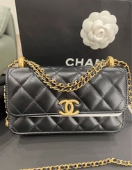 Chanel Mini Wallet on the chain 🖤24C 雙金球 黑金 全新Fullset有單💖✨