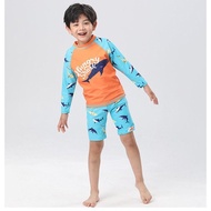 COONGKIDS AT1408 baby swimsuit Hungry shark long-sleeved boys' swimsuit with hat 9-35kg