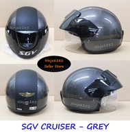 Helmet SGV Cruiser Visorex Half Cut Helmet - Grey / Kelabu (Sirim Approved)