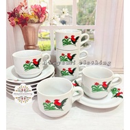 1 SET OF MINIMALIST ROCK CAP CERAMIC CUPS (6 CUPS + 6 SAUCERS)