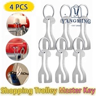 YANGYANG Trolley Master Key Token, Reusable Metal Shopping Cart Token, Durable Detachable Coin Holde