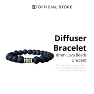 BlendME® Aromatherapy Diffuser Bracelet (Black) 8mm Volcanic Rock