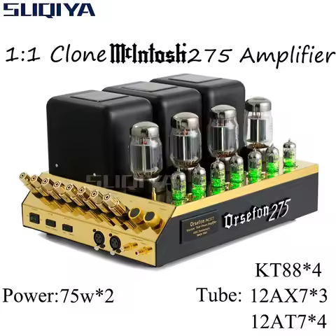 SUQIYA-Clone 1:1 Mcintosh MC275 Tube Amplifier Classic Hifi High-fidelity 2*75W KT88*4 12AX7*3 12AT7
