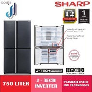 Sharp 750L J-Tech Inverter 4 Door Refrigerator ActiFresh Hybrid Cooling System SJF1022VMDS