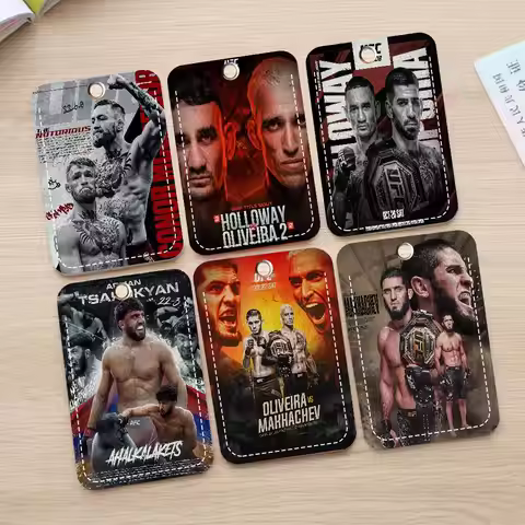 Black And White U-Ultimate Fighting Championship UFC 1Pc PU Leather Card Holder Keychain Key Ring Do