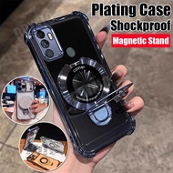 Case For OPPO A53 2020 A33 electroplating anti drop silicone phone case with functional phone Stand 