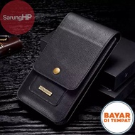 SARUNG hp Wallet Leather Waist Bag 2HP DG Ming 5.5 Inch (16 x 9 Cm) Vertical