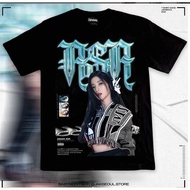 Babymonster bersaiz besar T-shirt hitam Babymonster Asa estetik 3D bercetak T-shirt lelaki dan wanit