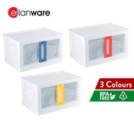 Elianware 1/3PCS Stackable Storage Box Almari Baju Almari Plastik Serbaguna Twin Door Cabinet Toy with Wheel