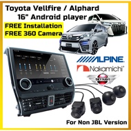 Toyota Alphard Vellfire Agh 40 Design 16" Android Player For AGH30 Anh 20 With 360 Camera Alpine Sky