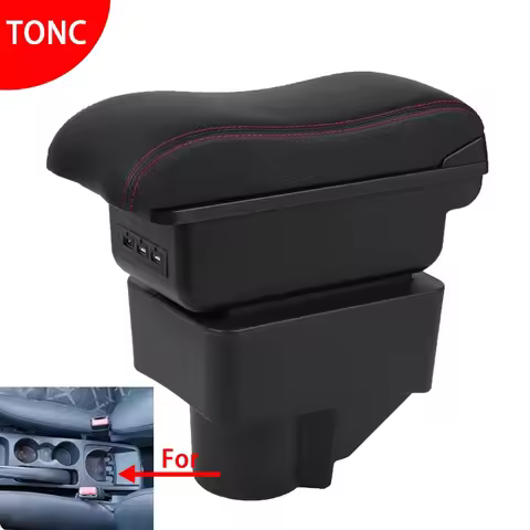 For Ford Fiesta Armrest Box For Ford Fiesta 3 Car Armrest 2011-2018 Car Storage Box Accessories PU L