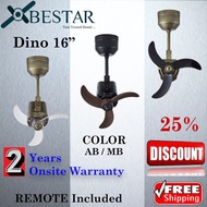 Bestar Ceiling fan Dino 16" Designer Corner DC Ceiling Fan | Available color:MB / AB | 2 Years warranty | Free Shipping|