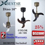 Bestar Ceiling fan Dino 16" Designer Corner DC Ceiling Fan | Available color:MB / AB | 2 Years warra