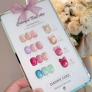 เซตสีเจลลูกแก้วโทนเจลลี่พาสเทล เซต12สี Cat Eye Jelly Gel ยาทาเล็บเจล แถมชาร์ต DANNY COLL - L03 -wena