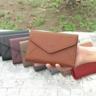 (棕色)簡約信封式9卡1照牛皮中夾4141