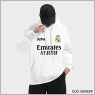 Kaos Real Madrid X Emirates Fly Better Hoodie Man Jacket Baju Casual Top High Street Hiphop Hoodie F