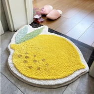 1pc 50cm X 62cm (19.7 X 24.4 Inch) Lemon Fruit Pattern Thick Soft Comfortable Machine Washable Shagg