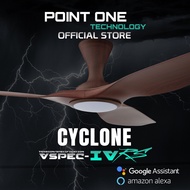 Cyclone VSPEC-IV RS (46"/52"/60") Cherrywood // Built-in SMART Ceiling Fan by Point One Technology