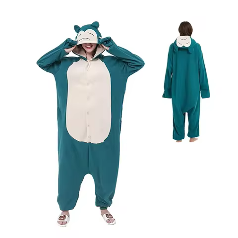 TAKARA TOMY Plus Size Snorlax Onesie Kigurumi Pajamas Adults Cosplay Costume Halloween Christmas Ani