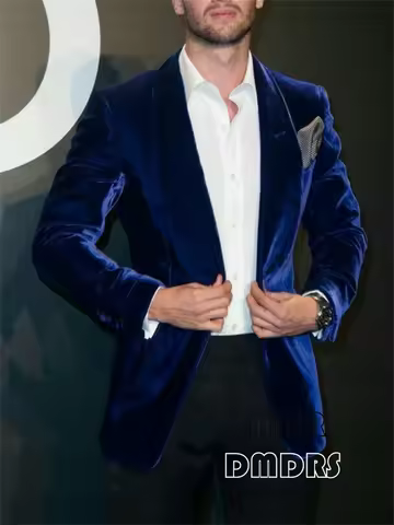 Made-to-Order Velvet Blazer Men's Formal Coat | Custom Color & Size (XXS-7XL) | Wedding Party Grooms