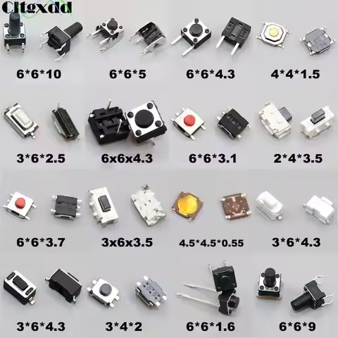 Cltgxdd 10PCS Tactile Push Button Switch Car Remote Control Keys Button Touch Micro Switch Momentary