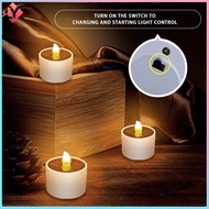 2024 Hari Raya Solar LED Candles Lights Outdoor Waterproof Decoration Night Light Flameless Flicker Candles Rechargeable Lamp Bedroom Living Home Bar