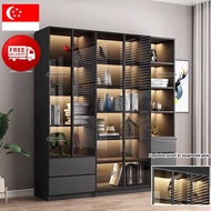 Storage Cabinet Display Cabinet Solid Wood Bookshelf Cabinet Glass Door Storage Cabinet Bookshelf Ca