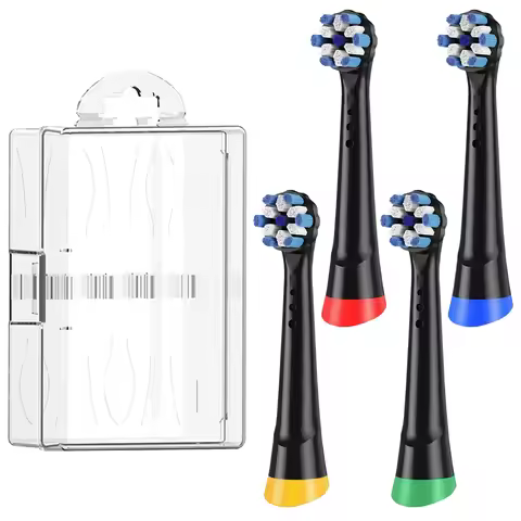 Replacement Brush Heads with Toothbrush Head Storage Box, Compatible with Oral B iO Electric Toothbr
