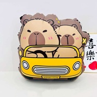 20 inches Yellow car Cute Docile Capybara Happy birthday party decorations aluminum foil balloon