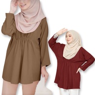Blouse Women Blouse Korean Style Baggy Blouse / Blouse Pleated Style Muslimah Baju Blouse Wanita Wom