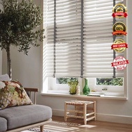 [BO Blind] 35mm Premium Timber Blinds + Deco Tape Custom Made Made in Malaysia