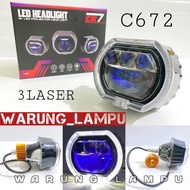 CR7 C672 BILED CR7 ORIGINAL TRI LASER YELLOW BLUE LENS 4.5INCH 70W