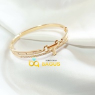 Gelang Oval Emas Asli kadar 375 UBS Gelang Bangle Emas Permata 01