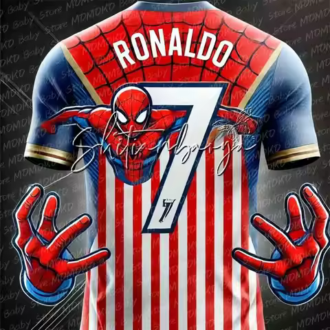 2026 New Spiderman Mbappe Boy Football Jersey Marvel Children T-shirt Fans Special Jersey Kit Summer