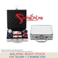 SIMPLYBEST 100 Chips Poker Game Set With Aluminium Case Poker Card Casino Games Poker Chips