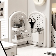 Pegboard Organizer Wall Mount 洞洞板置物架 No Drill Storage Shelf Office Desk File Organizer Wall Mounted 