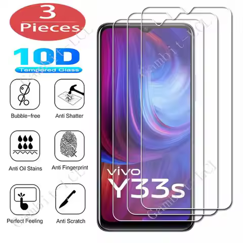 3Pcs Tempered Glass For Vivo Y33e Y72 Y53S 5G 4G Y73 Y21 Y21S Y33S Y20T Y71T Y33T Y75 iQOO Neo6 SE S